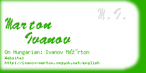 marton ivanov business card